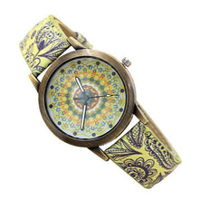 Load image into Gallery viewer, Pretty Patterns Watch With Henna Style Belt And Mandala Dial Vista Shops