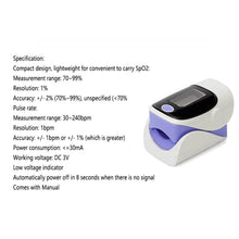 Load image into Gallery viewer, Fingertip Pulse Oximeter And Blood Oxygen Saturation Monitor With LED Display Vista Shops