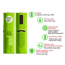 Load image into Gallery viewer, ECO Recharge 4 Pack AA Or AAA USB Rechargeable Batteries Vista Shops