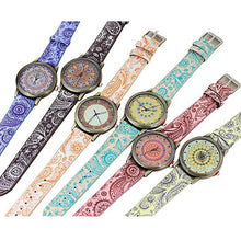 Load image into Gallery viewer, Pretty Patterns Watch With Henna Style Belt And Mandala Dial Vista Shops