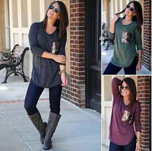 Load image into Gallery viewer, Queenie Tunic Top With Sequined Pocket Vista Shops