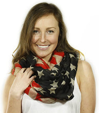 Load image into Gallery viewer, Vintage Inspired American Flag Infinity Scarf Vista Shops