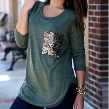 Load image into Gallery viewer, Queenie Tunic Top With Sequined Pocket Vista Shops