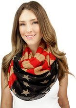 Load image into Gallery viewer, Vintage Inspired American Flag Infinity Scarf Vista Shops