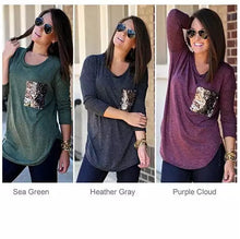 Load image into Gallery viewer, Queenie Tunic Top With Sequined Pocket Vista Shops