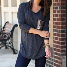 Load image into Gallery viewer, Queenie Tunic Top With Sequined Pocket Vista Shops