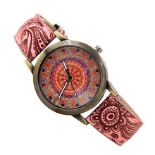 Load image into Gallery viewer, Pretty Patterns Watch With Henna Style Belt And Mandala Dial Vista Shops