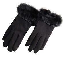 Load image into Gallery viewer, Kitten Mittens Faux Fur Lining Touch Smart Gloves Vista Shops
