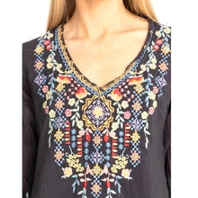 Load image into Gallery viewer, Private Garden Embroidered Tunic Tops In Vivid Colors Vista Shops