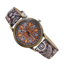 Load image into Gallery viewer, Pretty Patterns Watch With Henna Style Belt And Mandala Dial Vista Shops