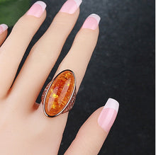 Load image into Gallery viewer, Lava Ring In Fiery Oval Opal Vista Shops