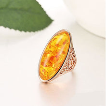 Load image into Gallery viewer, Lava Ring In Fiery Oval Opal Vista Shops