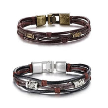 Load image into Gallery viewer, Gemini Twin Bracelets in Genuine Leather and Antique Metal Finish Vista Shops