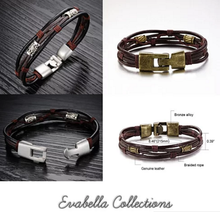 Load image into Gallery viewer, Gemini Twin Bracelets in Genuine Leather and Antique Metal Finish Vista Shops