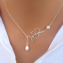 Load image into Gallery viewer, Pearls Of Joy Lariat Necklace In White Gold And Yellow Gold Plating Vista Shops