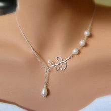 Load image into Gallery viewer, Pearls Of Joy Lariat Necklace In White Gold And Yellow Gold Plating Vista Shops