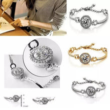 Load image into Gallery viewer, Queen's Luck Swarovski Crystal Bracelets In White And Yellow Gold Overlay Vista Shops