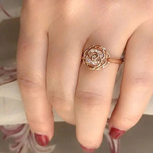 Load image into Gallery viewer, Rose Is A Rose Set of 4 or Rings In 18kt Rose Crystals In White Yellow And Rose Gold Plating Vista Shops