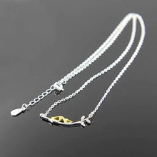 Load image into Gallery viewer, Sealed With A Kiss Bird Necklace in Sterling Silver 925 Vista Shops