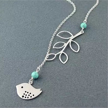 Load image into Gallery viewer, TURQUOISE SPRING Beautiful Bird Lariat Necklace Vista Shops
