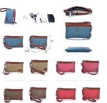 Load image into Gallery viewer, Stone Washed This &amp; That Canvas Clutch and Wrist let 2 in 1 Purse Vista Shops