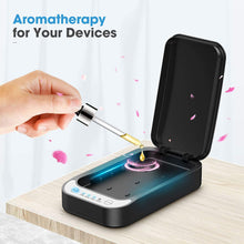 Load image into Gallery viewer, SaniCharge 3 in 1 Sanitize And Charge Your Cellphone Also Enjoy Aromatherapy Vista Shops