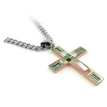 Load image into Gallery viewer, Keepsake Cross Pendant With A Curb Chain For Men 18kt Gold Plated Vista Shops