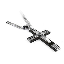 Load image into Gallery viewer, Keepsake Cross Pendant With A Curb Chain For Men 18kt Gold Plated Vista Shops