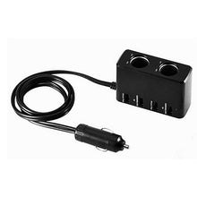 Load image into Gallery viewer, Dual Car 12v Outlet with 4 USB all Gadget Charger Vista Shops