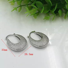 Load image into Gallery viewer, Poetic Pave Hoops Reversible Silver Earrings Vista Shops