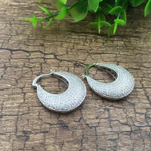 Load image into Gallery viewer, Poetic Pave Hoops Reversible Silver Earrings Vista Shops