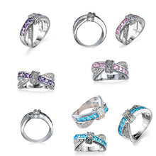 Load image into Gallery viewer, You Cross My Mind Ring Diamond Crystals In 3 Lovely Colors Vista Shops