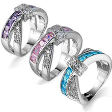 Load image into Gallery viewer, You Cross My Mind Ring Diamond Crystals In 3 Lovely Colors Vista Shops