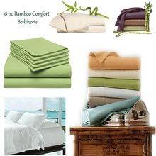 Load image into Gallery viewer, 6-Piece Luxury Soft Bamboo Bed Sheet Set in 12 Colors Vista Shops