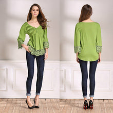 Load image into Gallery viewer, Explora Tops In Pretty Pintucks And Breezy Lace Details Vista Shops