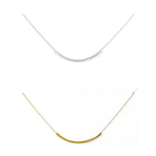 Load image into Gallery viewer, SWEET SMILE Curvy Bar Necklace In 18 Kt Gold Plating And 925 SS Plating Vista Shops
