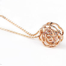 Load image into Gallery viewer, Rose Is A Rose Pendant And Chain 18kt Rose With 2ct CZ Bonus Free Earrings In White Yellow And Rose Gold Field Vista Shops