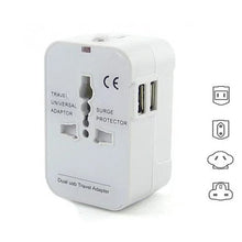 Load image into Gallery viewer, Worldwide Power Adapter and Travel Charger with Dual USB ports that works in 150 countries Vista Shops