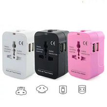 Load image into Gallery viewer, Worldwide Power Adapter and Travel Charger with Dual USB ports that works in 150 countries Vista Shops